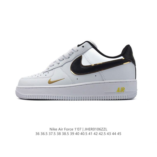 耐克 Nike Air Force 1 '07 Low 空军一号含气垫 低帮百搭厚底增高休闲运动板鞋。柔软、弹性十足的缓震性能和出色的中底设计，横跨复古与现代的