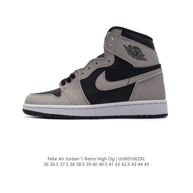 耐克 男女同款运动板鞋 Nike Air Jordan 1 Retro High Og 乔丹一代aj1 乔1 Aj1 篮球鞋复刻运动鞋。皮面高帮板鞋的设计灵感源