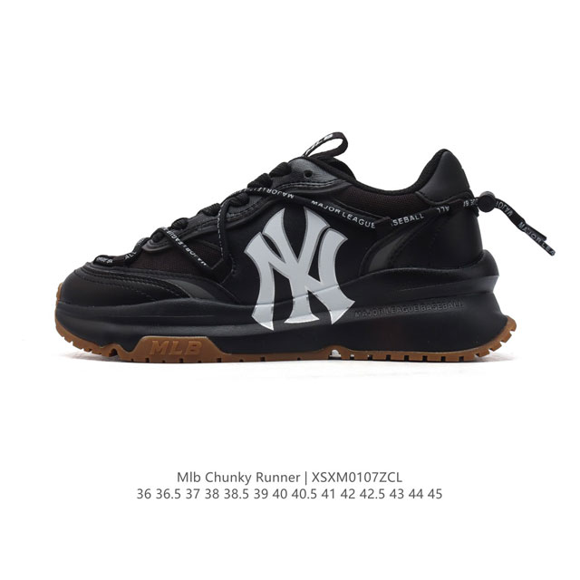 全新2024新款，Ny美国榄球洋基队new York Yankees X Mlb Chunky Runner Liner 莱纳系列低帮厚底老爹风透气舒适皮面休闲