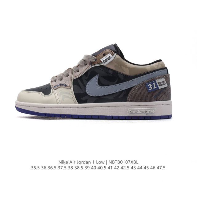 公司级 真标性比价新配色出货air Jordan 1 Low Panda 低帮 熊猫 Aj1 乔丹1代 Aj1 乔1 低邦乔丹篮球鞋系列 鞋身采用灰色打造鞋身框