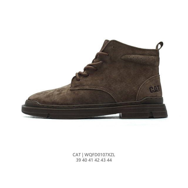 公司级 Cat Footwear Cat 卡特工装 休闲复古男鞋系列靴子 中高帮马丁靴 新款潮板鞋 专治各种不帅 鞋身轻便 舒适性相当不错 橡胶大底 上身随意搭