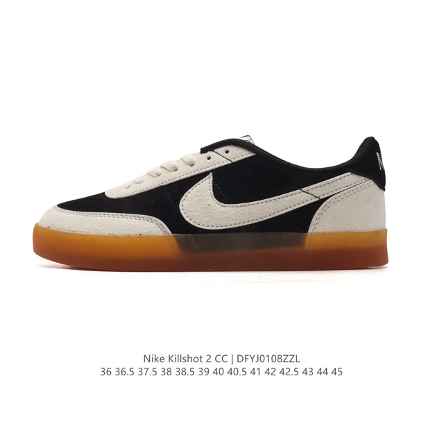 耐克板鞋 生胶米白 复古板鞋j.Crew X Nike 联名 Killshot Ii Leather 男女休闲复古运动鞋。采用米白色皮革制作鞋身，大号swoos