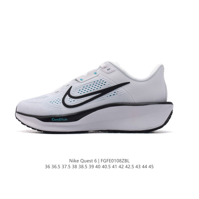 公司级 耐克nike Air Quest 6 卡贾透质轻气休运闲 透气轻盈缓震跑步鞋，Nike Quest 6男女子透气轻盈缓震跑步鞋采用匠心设计，助你心愿成真