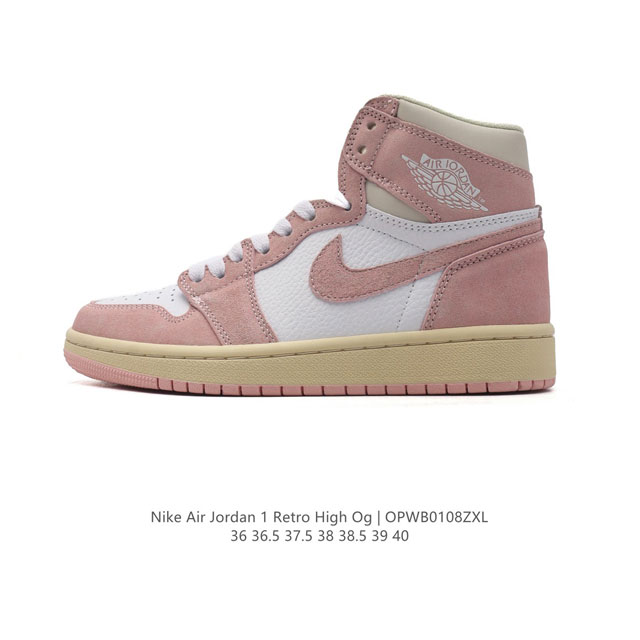 耐克女款运动板鞋 Nike Air Jordan 1 Retro High Og 乔丹一代aj1 乔1 Aj1 篮球鞋复刻运动鞋。皮面高帮板鞋的设计灵感源自运动