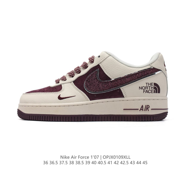 公司级 Af1耐克 Nike Air Force 1 ‘07 Low 空军一号 北面 北脸联名 2025年 新年鞋子 厚底增高百搭运动板鞋 原楦头原纸板 打造纯