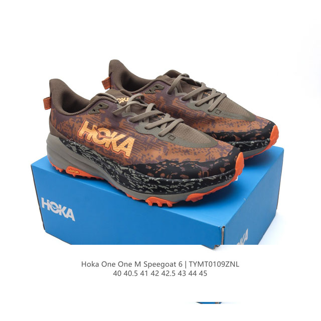 公司级 Hoka One One Speedgoat 6 飞速羚羊6 飞速羚羊系列的第六代越野跑鞋男女士运动鞋，鞋款采用动态鞋面与内部支撑系统，并搭载hoka久