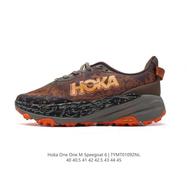 公司级 Hoka One One Speedgoat 6 飞速羚羊6 飞速羚羊系列的第六代越野跑鞋男士运动鞋，鞋款采用动态鞋面与内部支撑系统，并搭载hoka久经