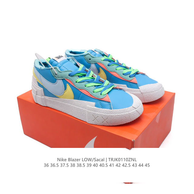 公司级 Nike 耐克 联名日式解构美学品牌sacai X Nike Blazer Low 重叠设计前卫开拓者低帮百搭运动板鞋 Sacai X Nike 全新双