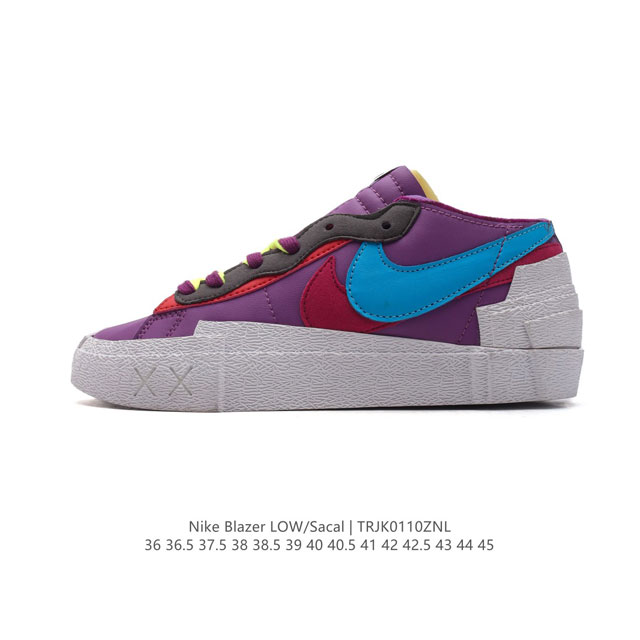 公司级 Nike 耐克 联名日式解构美学品牌sacai X Nike Blazer Low 重叠设计前卫开拓者低帮百搭运动板鞋 Sacai X Nike 全新双