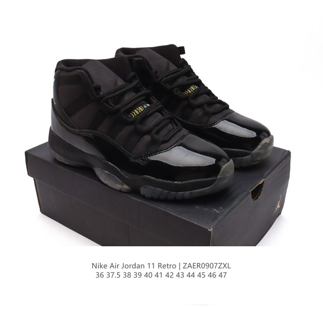 耐克乔丹11代 Nike Air Jordan 11 Retro 复刻男女运动鞋 Aj11代经典设计，深受球员与球迷喜爱。Jordan 乔丹 采用漆皮牛培革鞋面