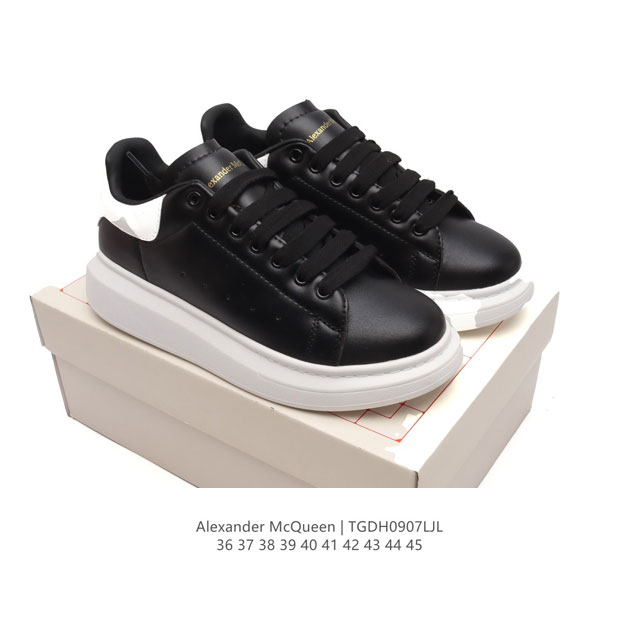 特价 Alexandermcqueen 亚历山大 麦昆Mcq 运动小白鞋厚底增高闪尾光滑牛皮平底鞋休闲鞋 时尚男女板鞋潮运动鞋 ，火爆到大街小巷无人不知，无人不