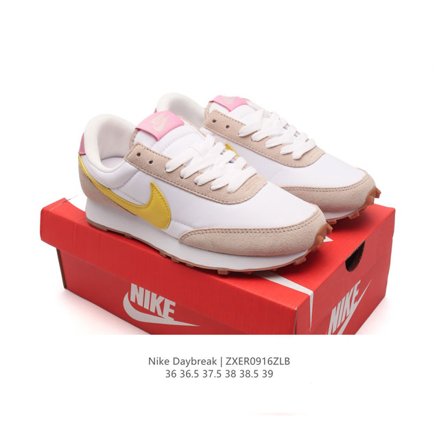 Nike 耐克 Nike Daybreak Sp破晓系列华夫复古休闲运动慢跑鞋男女子运动鞋。采用翻毛麂皮拼接牛津布面材质，其鞋面做工精细，脚感轻盈，具有良好的透