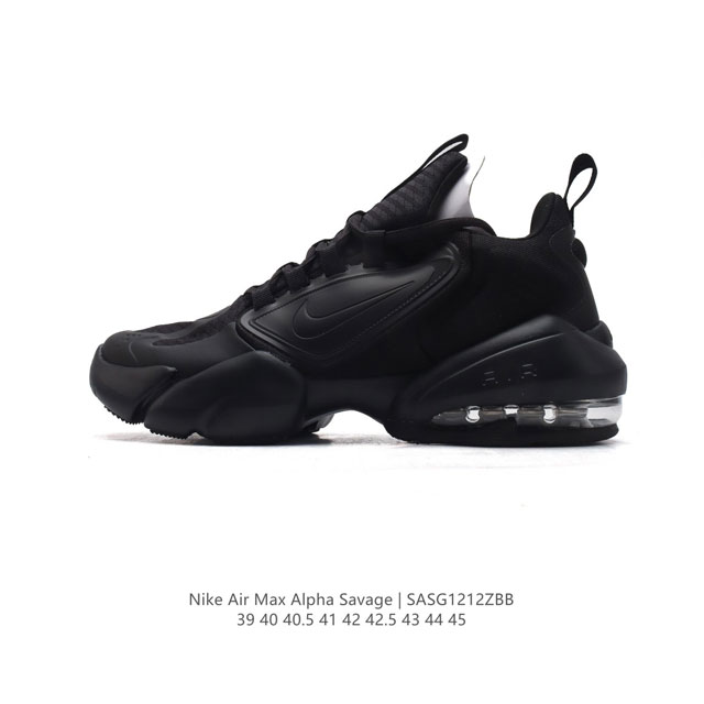 公司级 真标 Nike耐克Air Max Alpha Savage 男士运动气垫缓震跑步鞋 厚底增高老爹鞋。Nike推出的这款男士跑鞋，其鞋面采用合成材质和织物 - 点击图像关闭