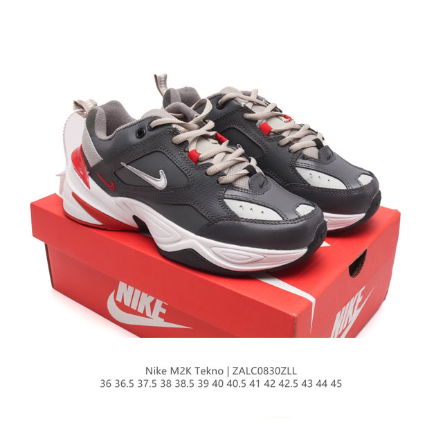 耐克 Nike M2K Tekno 男女子运动鞋厚底老爹鞋经典复古休闲慢跑鞋 ，从 Monarch 系列汲取灵感，以太空时代细节演绎未来风范。分层鞋面借鉴自元年