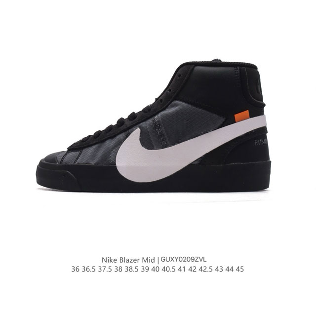 公司级Off-White × Nike Blazer Mid Grimreaper 万圣节鞋扣 潮流 中帮 板鞋 货号：Aa3832-001 尺码：36 36. - 点击图像关闭