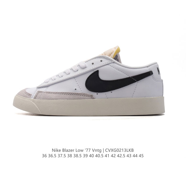 真标 耐克 Nike Blazer Low '77 Vntg 男女子运动板鞋 重现低调风格和经典篮球外观，依托经典简约魅力和舒适性能，备受街头时尚赞誉。华美翻毛