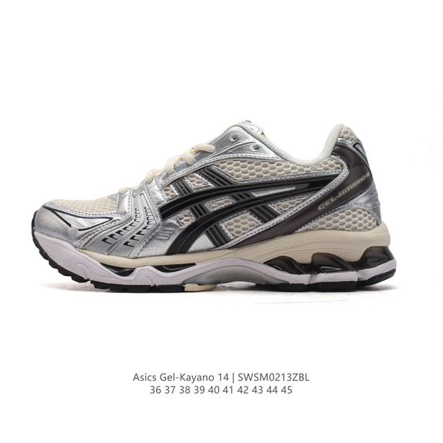 公司级 亚瑟士 Asics Gel-Kayano 14 公司级版本运动休闲透气专业缓震慢跑鞋。采用工程弹性双层再生网格密度鞋面材质，后跟3D可视Gel缓震乳胶物