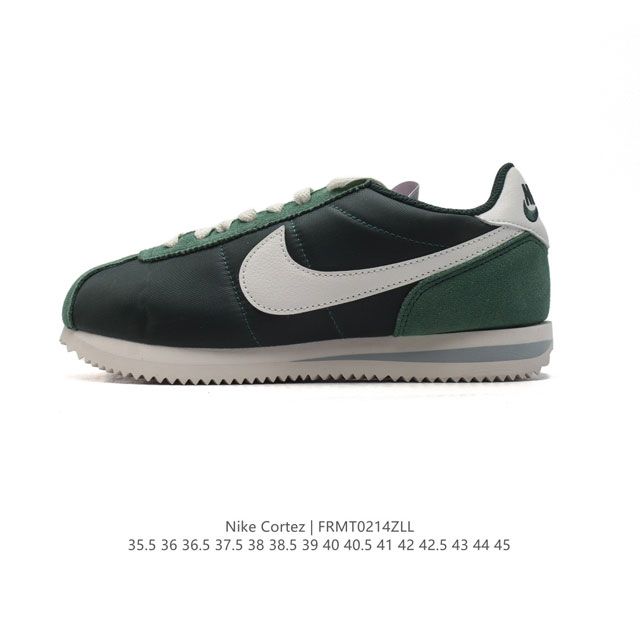 Nike Classic Cortez Nylon 耐克阿甘鞋男女子运动鞋。秉承元年款经典风格，糅合防水鞋面设计，令双足保持干爽舒适。防水锦纶鞋面强势抵御风雨侵