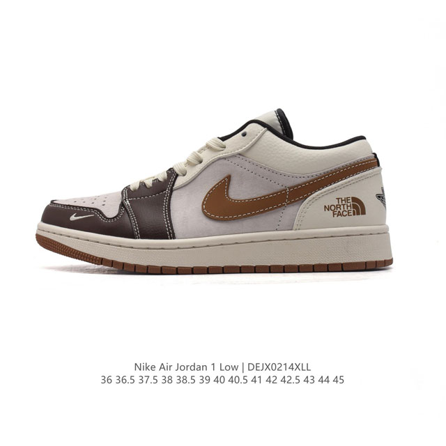 公司级 耐克 乔丹Air Jordan 1 Low Aj1 乔1 乔丹1代Aj1 低帮复古文化休闲运动篮球鞋.北面北脸联名。该鞋款从 1985 年元年款汲取设计