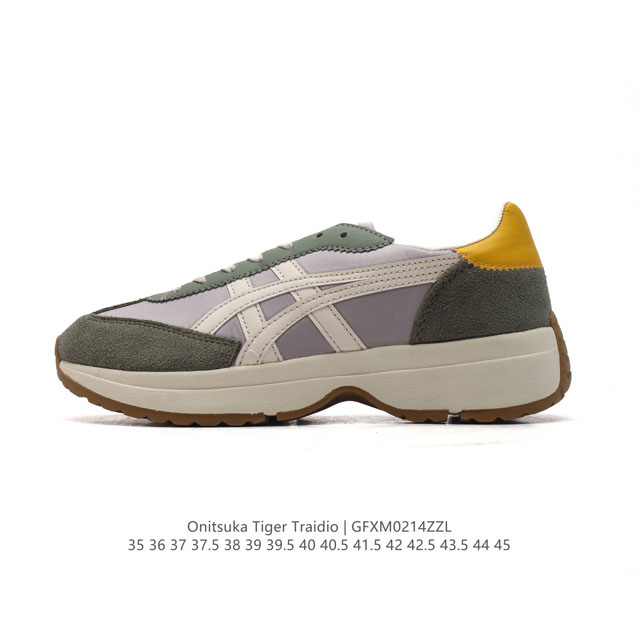 新品 Onitsuka Tiger鬼塚虎男女鞋舒适透气减震休闲运动鞋 厚底增高老爹鞋 Traidio 1183B966-400“跑鞋之父”！日本Onitsuka - 点击图像关闭