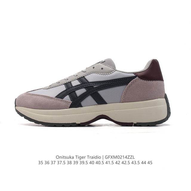 新品 Onitsuka Tiger鬼塚虎男女鞋舒适透气减震休闲运动鞋 厚底增高老爹鞋 Traidio 1183B966-400“跑鞋之父”！日本Onitsuka - 点击图像关闭