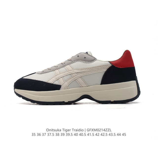 新品 Onitsuka Tiger鬼塚虎男女鞋舒适透气减震休闲运动鞋 厚底增高老爹鞋 Traidio 1183B966-400“跑鞋之父”！日本Onitsuka