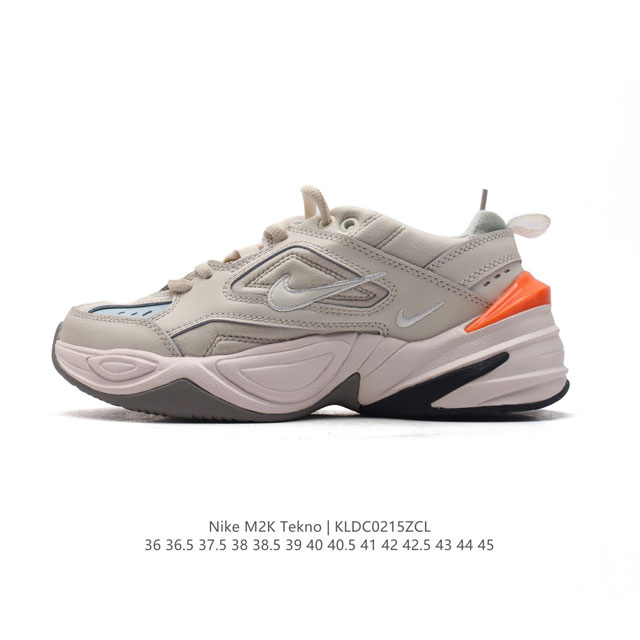 耐克 Nike M2K Tekno 男女子运动鞋厚底老爹鞋经典复古休闲慢跑鞋。从 Monarch 系列汲取灵感，以太空时代细节演绎未来风范。分层鞋面借鉴自元年款