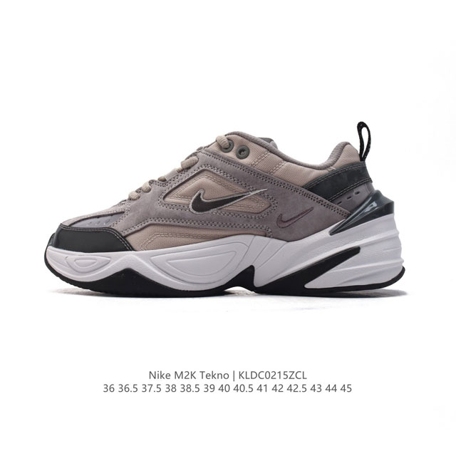 耐克 Nike M2K Tekno 男女子运动鞋厚底老爹鞋经典复古休闲慢跑鞋。从 Monarch 系列汲取灵感，以太空时代细节演绎未来风范。分层鞋面借鉴自元年款