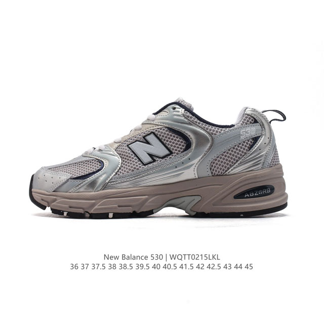 真标 新百伦 Nb530 New Balance 530 复跑古鞋 厚底增高老爹鞋 缓震运动慢跑鞋。Nb530这鞋双确实是Nb家经复典古款式之一，以全科新技诠释 - 点击图像关闭