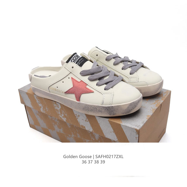 Golden Goose Deluxe Brand Sstar来自意大利Ggdb脏出天际的小脏鞋 包头半拖运动鞋 潮复古板鞋 一脚蹬休闲拖鞋，宋仲基欧巴各种剧照