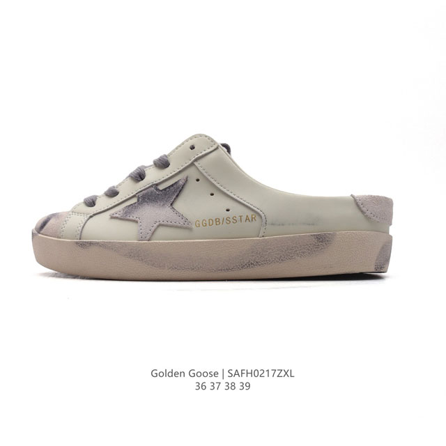 Golden Goose Deluxe Brand Sstar来自意大利Ggdb脏出天际的小脏鞋 包头半拖运动鞋 潮复古板鞋 一脚蹬休闲拖鞋，宋仲基欧巴各种剧照