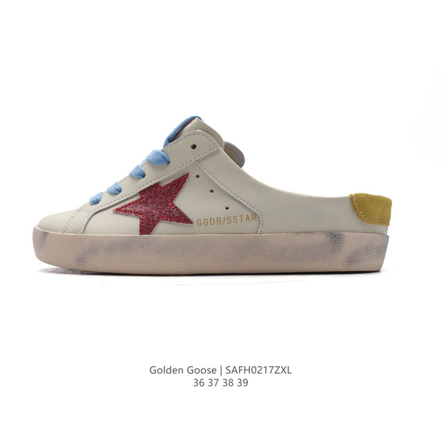 Golden Goose Deluxe Brand Sstar来自意大利Ggdb脏出天际的小脏鞋 包头半拖运动鞋 潮复古板鞋 一脚蹬休闲拖鞋，宋仲基欧巴各种剧照