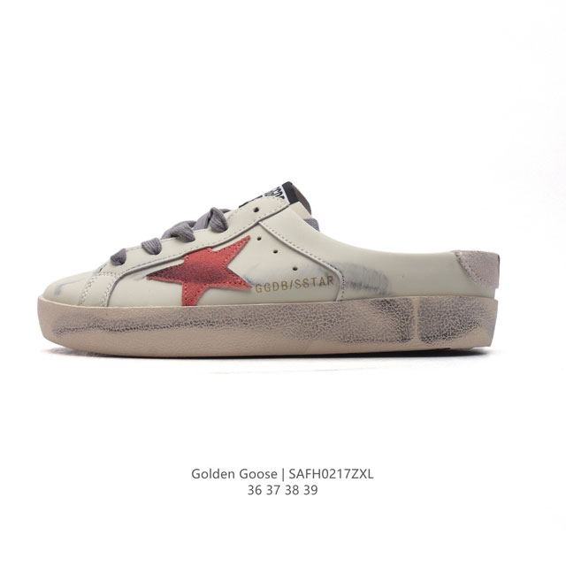 Golden Goose Deluxe Brand Sstar来自意大利Ggdb脏出天际的小脏鞋 包头半拖运动鞋 潮复古板鞋 一脚蹬休闲拖鞋，宋仲基欧巴各种剧照 - 点击图像关闭