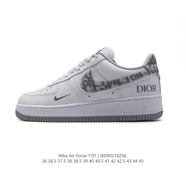 公司级 耐克 Nike Air Force 1 '07 Low 空军一号含气垫 小白鞋 迪奥联名 2025年 蛇年新款 低帮百搭厚底增高休闲运动板鞋。柔软、弹性