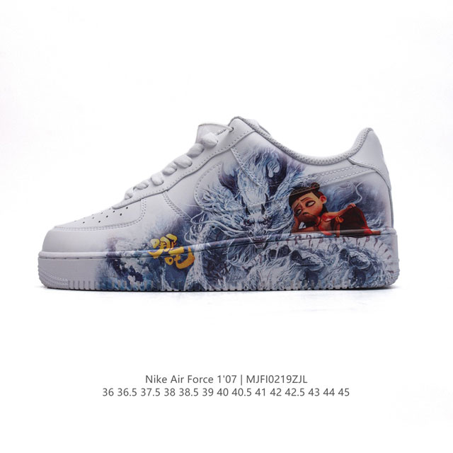 公司级 耐克 Nike Air Force 1 '07 Low 空军一号 2025年新年鞋子 哪吒之魔童降世 含气垫 低帮百搭厚底增高休闲运动板鞋。柔软、弹性十