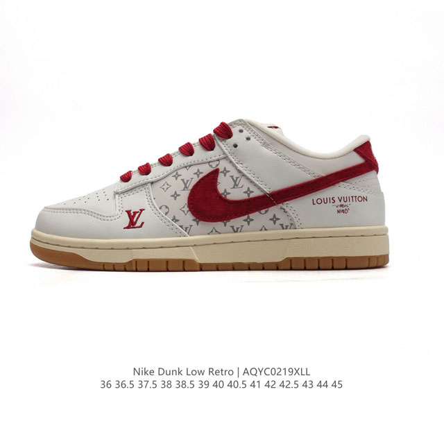 公司级 耐克 Nike Dunk Low 运动鞋复古板鞋 路易威登联名 作为 80 年代经典篮球鞋款，起初专为硬木球场打造，后来成为席卷街头的时尚标杆，现以经典 - 点击图像关闭