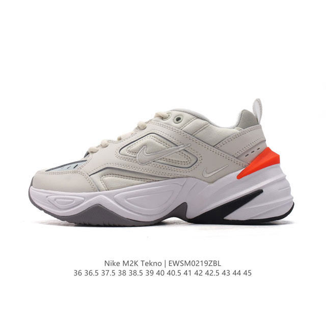 真标 耐克 Nike M2K Tekno 男女子运动鞋厚底老爹鞋经典复古休闲慢跑鞋。从 Monarch 系列汲取灵感，以太空时代细节演绎未来风范。分层鞋面借鉴自