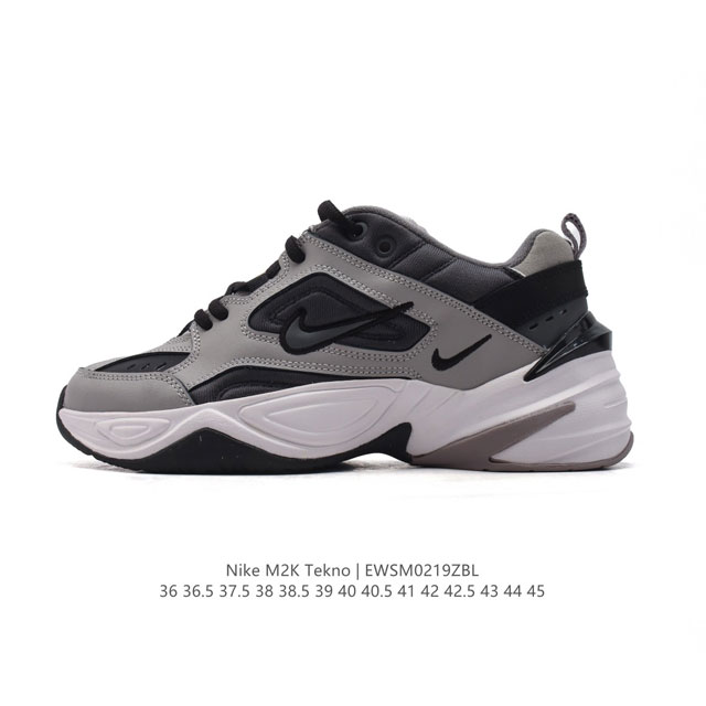 真标 耐克 Nike M2K Tekno 男女子运动鞋厚底老爹鞋经典复古休闲慢跑鞋。从 Monarch 系列汲取灵感，以太空时代细节演绎未来风范。分层鞋面借鉴自