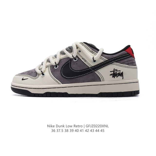 公司级 耐克 Nike Dunk Low Retro 运动鞋复古板鞋 解构绑带 双鞋带 2025年新款 蛇年限定 新年红鞋子。作为 80 年代经典篮球鞋款，起初