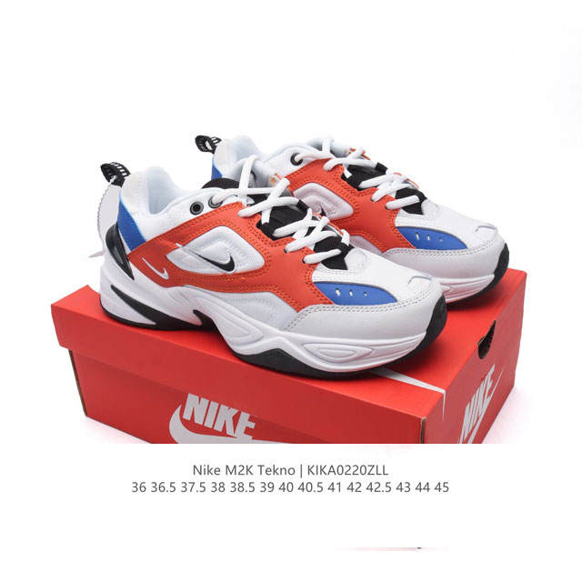 真标 耐克 Nike M2K Tekno 男女子运动鞋厚底老爹鞋经典复古休闲慢跑鞋。从 Monarch 系列汲取灵感，以太空时代细节演绎未来风范。分层鞋面借鉴自