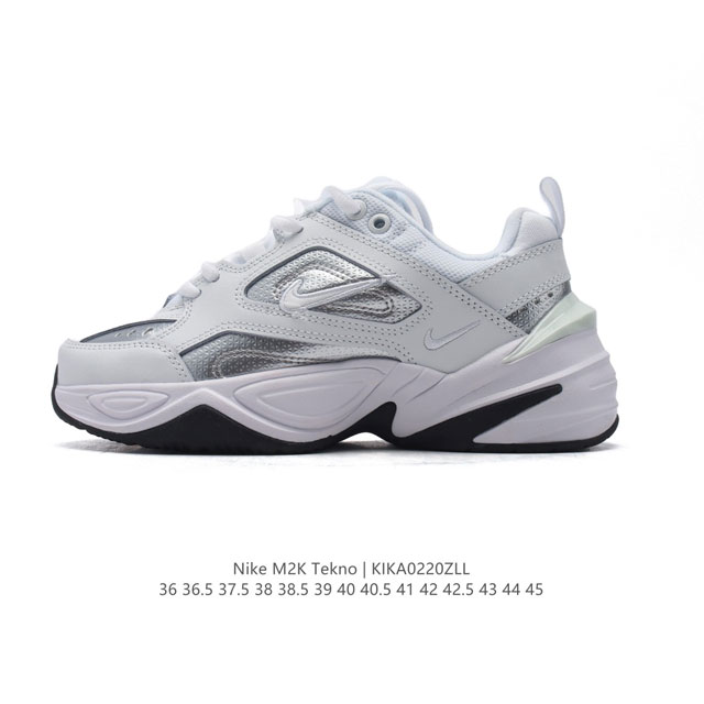 真标 耐克 Nike M2K Tekno 男女子运动鞋厚底老爹鞋经典复古休闲慢跑鞋。从 Monarch 系列汲取灵感，以太空时代细节演绎未来风范。分层鞋面借鉴自