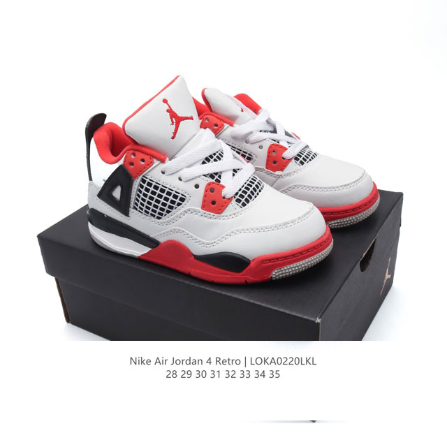 童鞋 耐克 Nike Air Jordan 4 Retro Og迈克尔 乔丹Aj4代乔4 中帮儿童复古休闲运动文化篮球鞋。秉承轻量化的速度型篮球鞋设计思想完成设