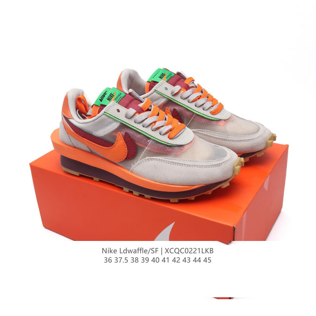 耐克 Nike 耐克双勾Swoosh跑鞋 厚底增高运动鞋。Sacai X Nike Ldwaffle 慢跑鞋 Sacai 将 Nike 经典鞋款 Waffle - 点击图像关闭