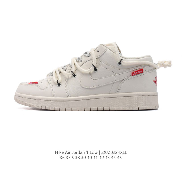 公司级 耐克 乔丹Air Jordan 1 Low Aj1 乔1 乔丹1代Aj1 解构绑带 双鞋带 低帮复古文化休闲运动篮球鞋。该鞋款从 1985 年元年款汲取