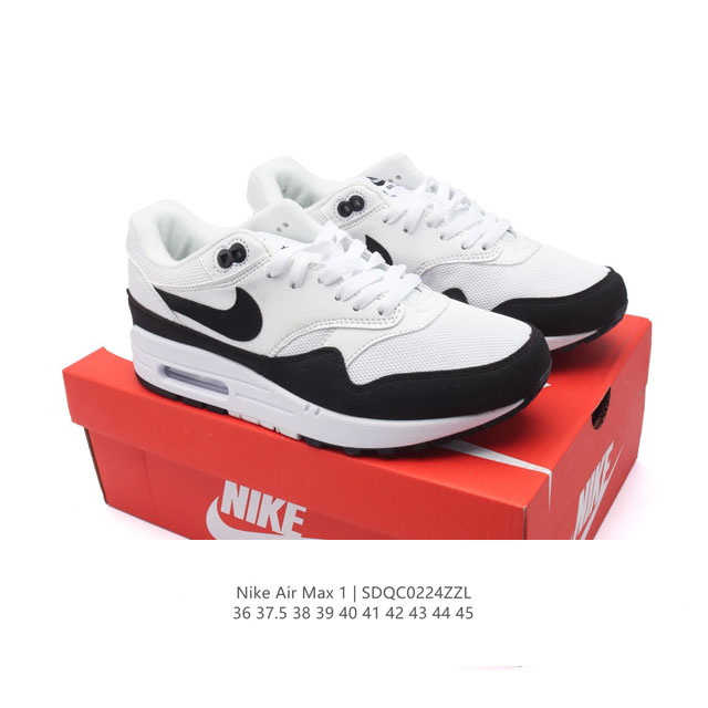 真标 耐克 Nike Air Max 1 男女子运动鞋 从法国建筑中汲取设计灵感，兼具运动风范和时尚格调，是此系列起初搭载 Air 的鞋款。疾速外观、经典缓震配