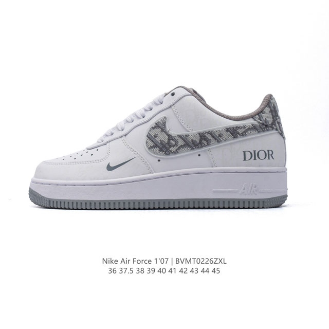 耐克Nike Air Force 1 Low 空军一号 Af1 2025年新款 小白鞋 迪奥联名 低帮百搭厚底增高休闲运动板鞋。柔软、弹性十足的缓震性能和出色的