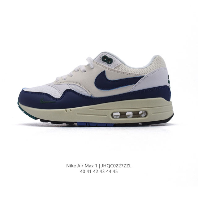 真标 耐克 Nike Air Max 1 男子运动鞋 从法国建筑中汲取设计灵感，兼具运动风范和时尚格调，是此系列起初搭载 Air 的鞋款。疾速外观、经典缓震配置