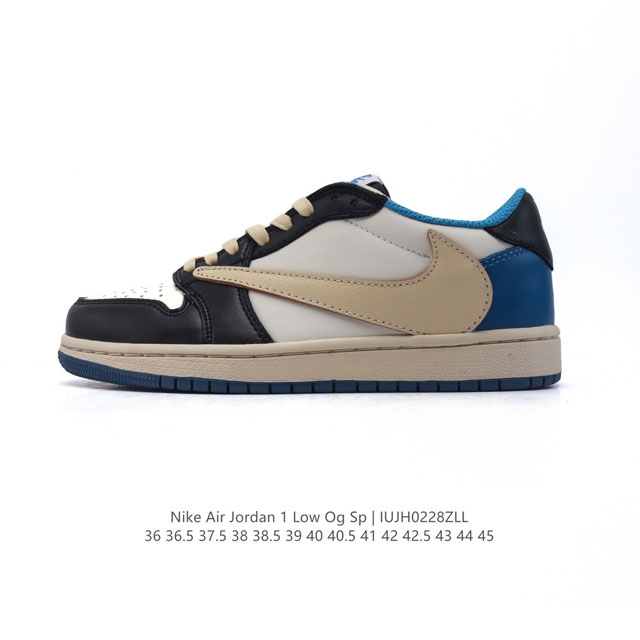 全二层皮 高品质 真标 耐克 Nike Air Jordan 1 Low Og Sp Military Blue Aj1乔1倒勾低帮篮球鞋 Aj1 乔丹1代 A