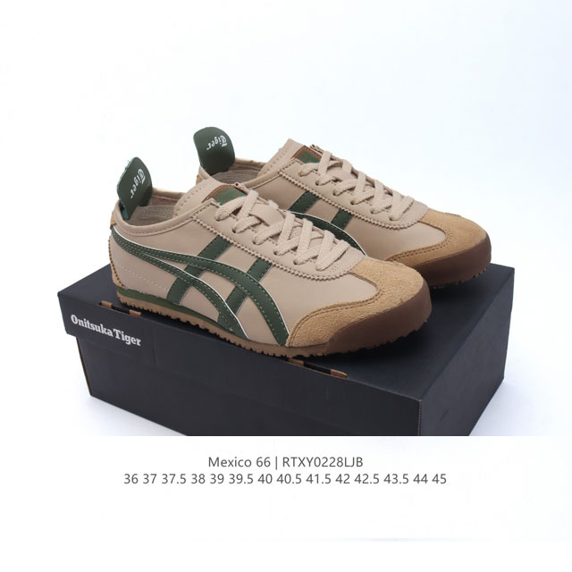 Asics 亚瑟士 男女鞋真标半码制 配足弓鞋垫 日产经典老牌-鬼塚虎 Onitsuka Tiger Mexico 66经典墨西哥系列复古经典百搭板鞋休闲运动鞋 - 点击图像关闭