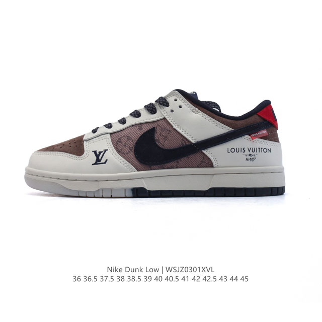 公司级 耐克 Nike Dunk Low Retro 运动鞋复古板鞋 路易威登联名。 作为 80 年代经典篮球鞋款，起初专为硬木球场打造，后来成为席卷街头的时尚 - 点击图像关闭